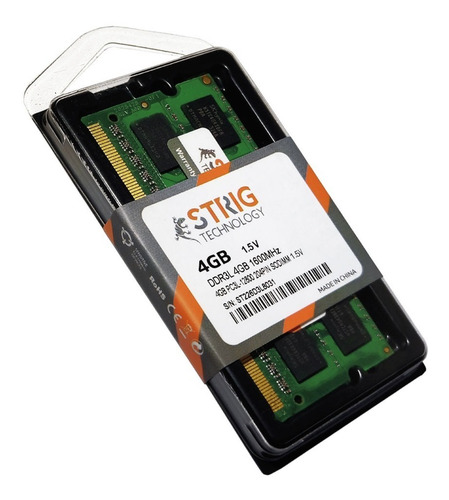 Imagen 1 de 3 de Memoria Ram Ddr3 4gb Strig Sodimm 1600 Mhz 1.5v