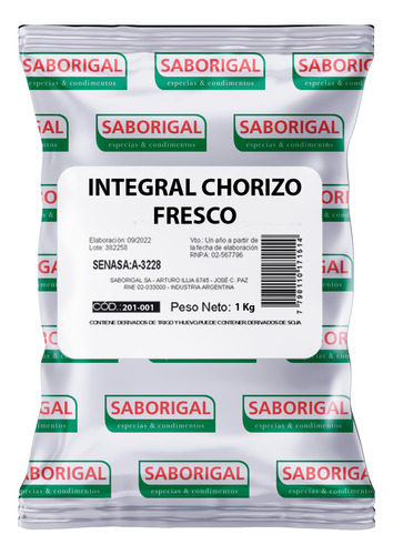 Condimento Integral Para Chorizo Fresco X 1 Kg Saborigal 