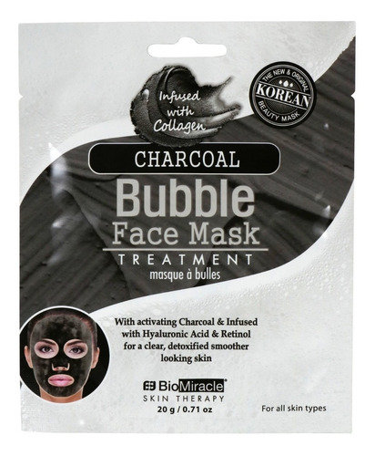 Mascara Facial Carbón Activo Acido Hialuronico Y Retinol 