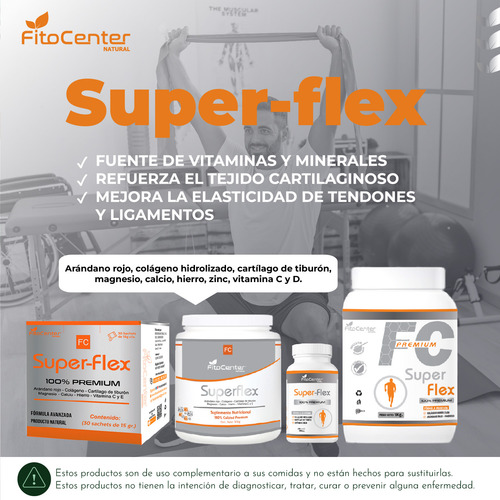 Super Flex Colageno Fitocenter Mg - Calcio 500mg 100 Capsula
