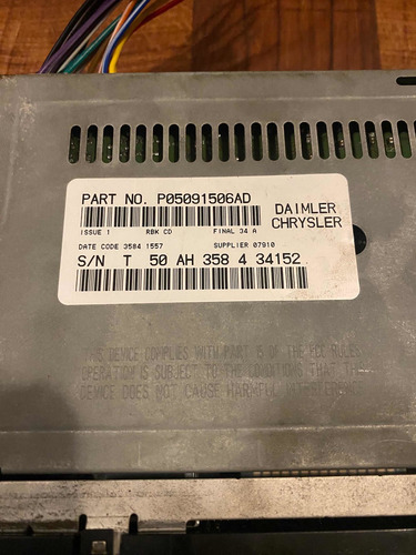 Autoestéreo Radio Cd Player Para Chrysler Jeep Y Dodge 02-07 (Usado)