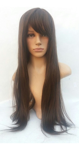 Peruca Lace Wig Lisa Castanho Acobreada Fibra Futura 70cm