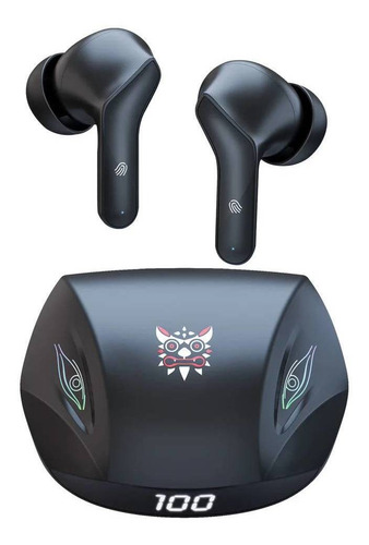 Audífonos in-ear gamer inalámbricos Onikuma T33 negro con luz LED