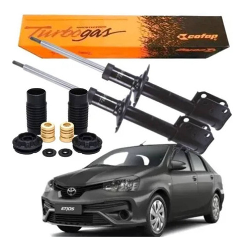 Par Amortecedor Dianteiro Toyota Etios  2012 A 2019 + Kit 