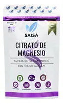 Comprar Citrato De Magnesio Puro Con 120 Cápsulas De 500 Mg C\u002Fu. en bolsa | Suplemento Alimenticio | Alta Biodisponibilidad | Sin Sabor Saisa Herbal | Apoyo Del Sueño, Energía, Vitalidad
