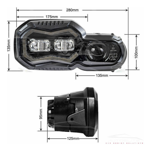 Imagen 9 de 10 de Faro Led Motocicleta Bmw Gs 700 800 Luz De Dia