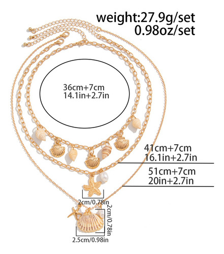 Juego De Collares Con Colgante De Concha Y Concha De Estrell