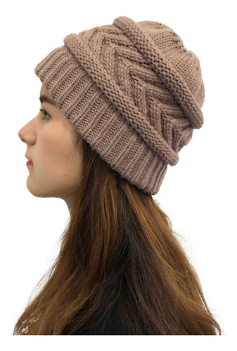 Mujer Sombreros Invierno Gorro De Punto Elástico Cálido Slou