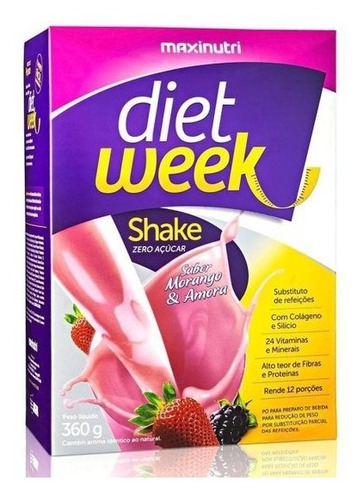 Diet Week Shake Morango E Amora 360g Maxinutri