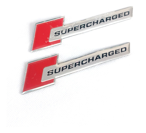 Par Emblemas Supercharged Tunning Jdm Racing Deportivo Metal