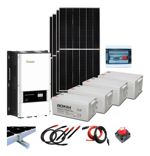 Kit Solar Growatt 6kw Baterías 12kwh Paneles Solares 1600w