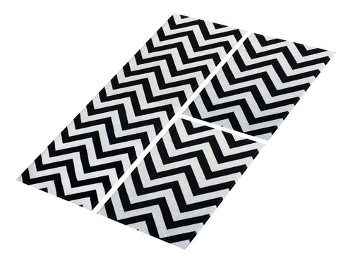Kit De Cozinha Geométrico 3 Peças Chevron Antiderrapante