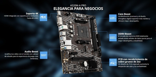 Placa Msi A520m-a Pro Amd Ryzen 4000-g Series Y 3era Generac