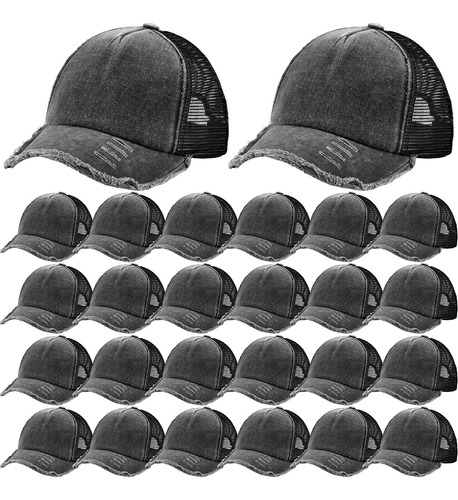 Suhine 24 Gorras De Beisbol De Malla Vintage A Granel, Unise