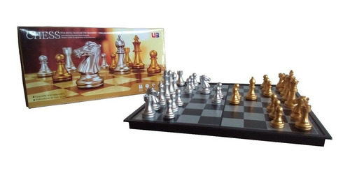 Imagen 3 de 10 de Juego De Ajedrez Magnético Color Piezas: Dorado Y Plateado