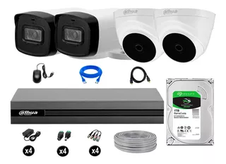 Cámaras Seguridad Kit 4 Fullhd + Disco 1tb 40m Largo Alcance