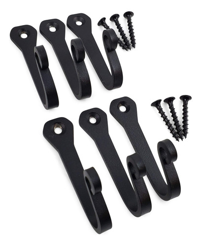 Ganchos De Pared Decorativos Hierro Fundido Negro Multiusos