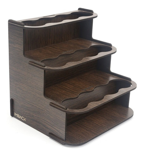 Imagen 4 de 7 de Especiero Condimentero Madera Estante Frasco Tapa Doble X12