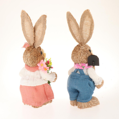 2x Estatuilla De Conejo De Primavera, Adornos De Estilo C