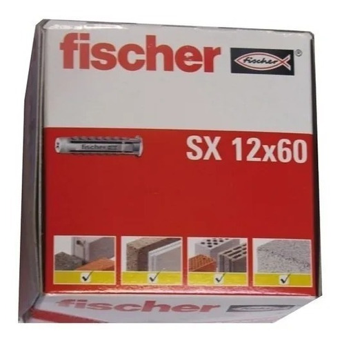 Tarugos De Nylon Fischer Sx12 En Caja X 25 Unidades