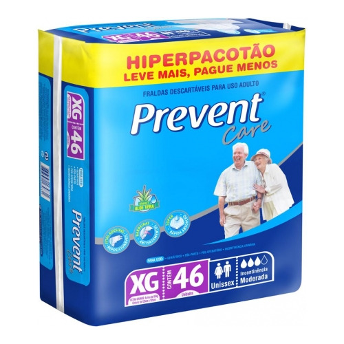 Fralda Geriatrica Descartavel Prevent Care Eg 46unid