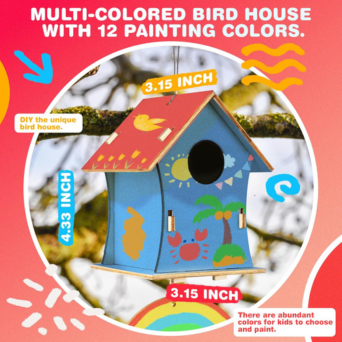 Bellochiddo Kit De Manualidades Para Casa De Pájaros Para Ni