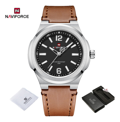 Reloj De Pulsera Deportivo Casual Con Correa De Piel Navifor