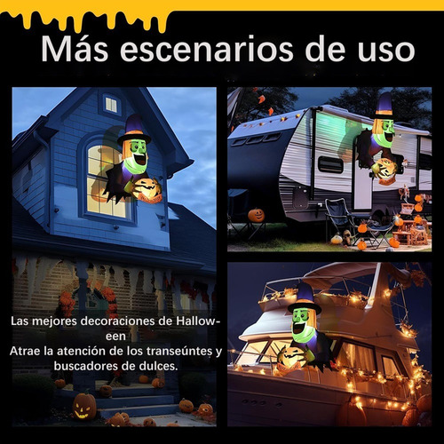 Luz Led De Abóbora Bruxa Inflável De Halloween De 4,5 Pés