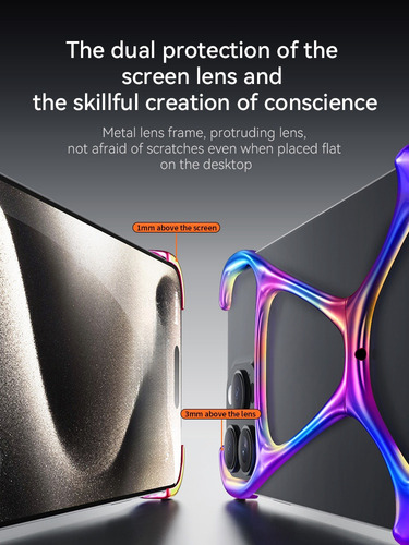 Funda De Teléfono Sin Marco De Metal Para iPhone 16, 15, 14,