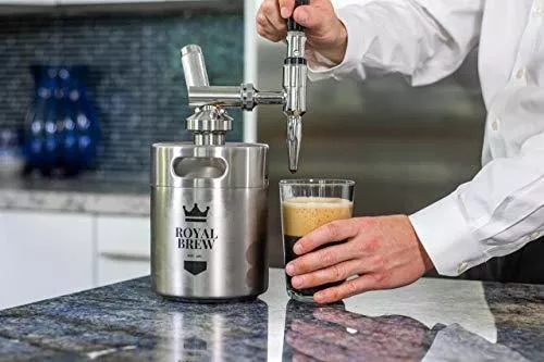  The Original Royal Brew Nitro Cold Brew Coffee Maker - Gift for  Coffee Lovers - 64 oz Home Keg, Nitrogen Gas System Coffee Dispenser Kit :  Home & Kitchen
