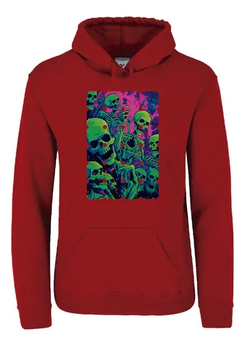 comprar Sudadera Roja  Capucha Unisex  Dia De Muertos C007