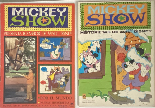 2 Revistas Mickey Show, Walt Disney, Pincel Tucumán, 2cl02