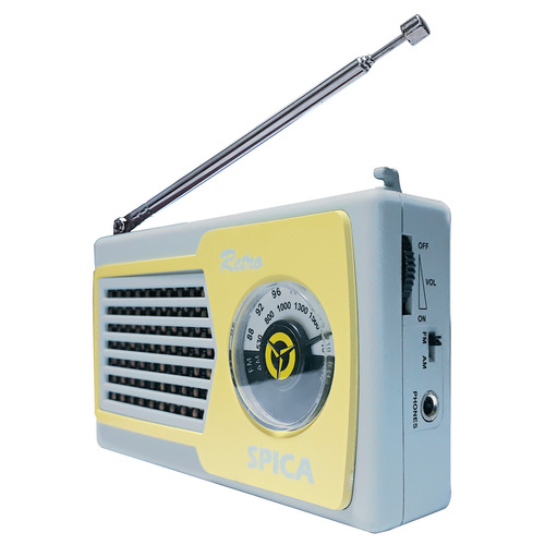 Radio Portatil Retro Vintage Spica Sp580 Am/fm Pila Colores Color Celeste