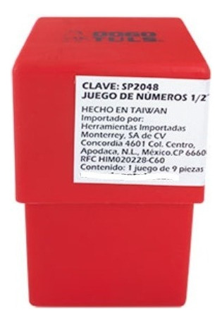 Juego De Números De Golpe De Acero 1/2 (12mm) Sp2048