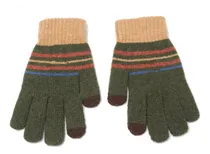 Comprar Guantes Tejidos Lana Líneas Hombre Mujer Dedo Touch Screen