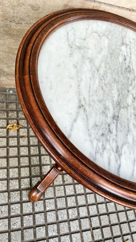 Mesa De Sala Auxiliar Con Marmol Estilo Victoriano Marrón (Usado)