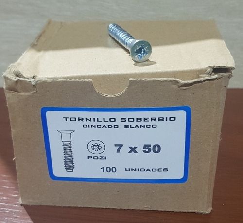 Tornillo Soberbio Estructural Singado 7x50/  100 Unidades