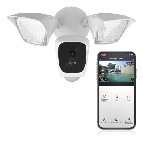 Camara Inteligente Nexxt Con Luz Para Exterior Full Hd 1080p