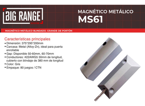 Sensor Apertura Magnetico Porton Blindado Alarma Universal