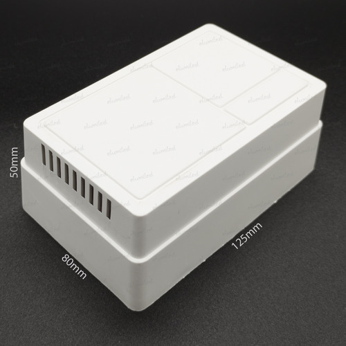 Caja Gabinete Plastica Electronica 125x80x50mm Blanca Vent