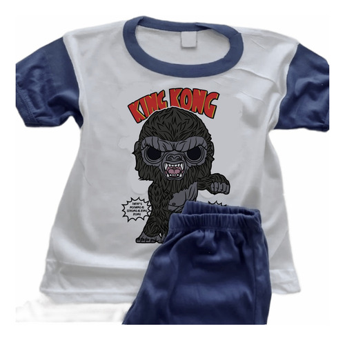 Pijama Estampado Infantil Personalizado King Kong - 7304