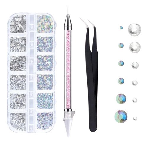 Kit Decoración De Uñas Con Piedras/ Pinzas Y Bolígrafo Color Kit Aplicacion De Uñas