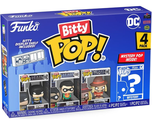 Funko Bitty Pop!: Batman, Robin, Espanta Pájaros Pack X 4