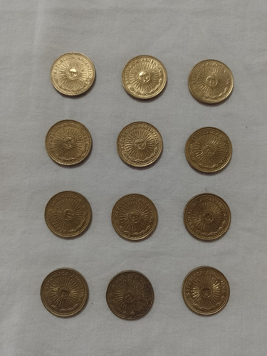 12 Monedas Antigua 10 Pesos Argentina 1976 /