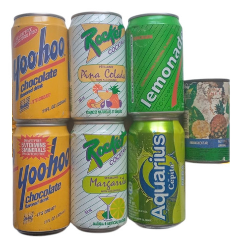 Lote No 2 De Latas De Gaseosas Varias Antiguas De Coleccion (Usado)