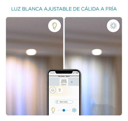 Imagen 5 de 6 de Pack 2 Amp Wiz Multicolores E27 Wi-fi Bt Matter Google Alexa
