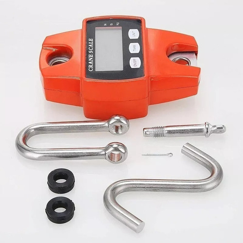 Escala Colgante Digital Portátil Gancho 300 Kg Kilo Libra Color Naranja