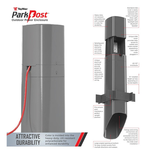 Taymac Parkpost - Caja De Alimentación Exteriores De 1...