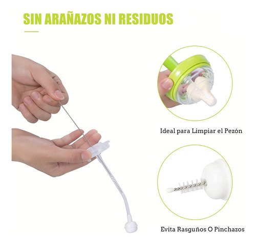 Kit De Limpieza Para Biberones Y Botellas 6 Cepillos Multi