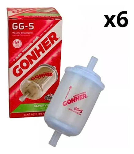 Filtros De Combustible Gg-5 Universal Gonher 6 Pza Mayoreo